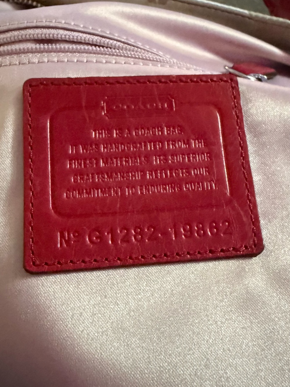 Coach Signature Tan and Red Tote in EUC 2012 - Picture 8 of 10